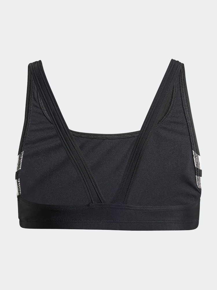 adidas Black 3-Stripes V-Back Bikini Kids - Image 4 of 8