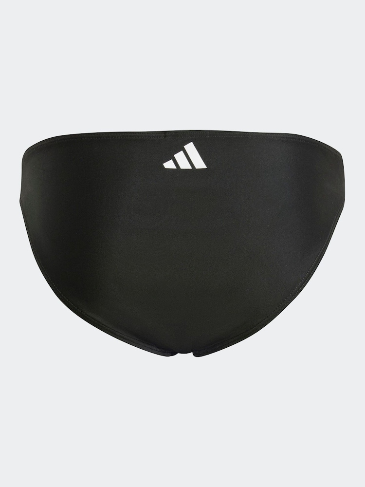 adidas Black 3-Stripes V-Back Bikini Kids - Image 6 of 8