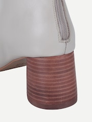 Off The Hook Natural Elara Leather Round Toe Heeled Ankle Boots - Image 6 of 6
