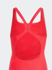 adidas Red 3 Stripe C Back Swimsuit - Image 3 of 5