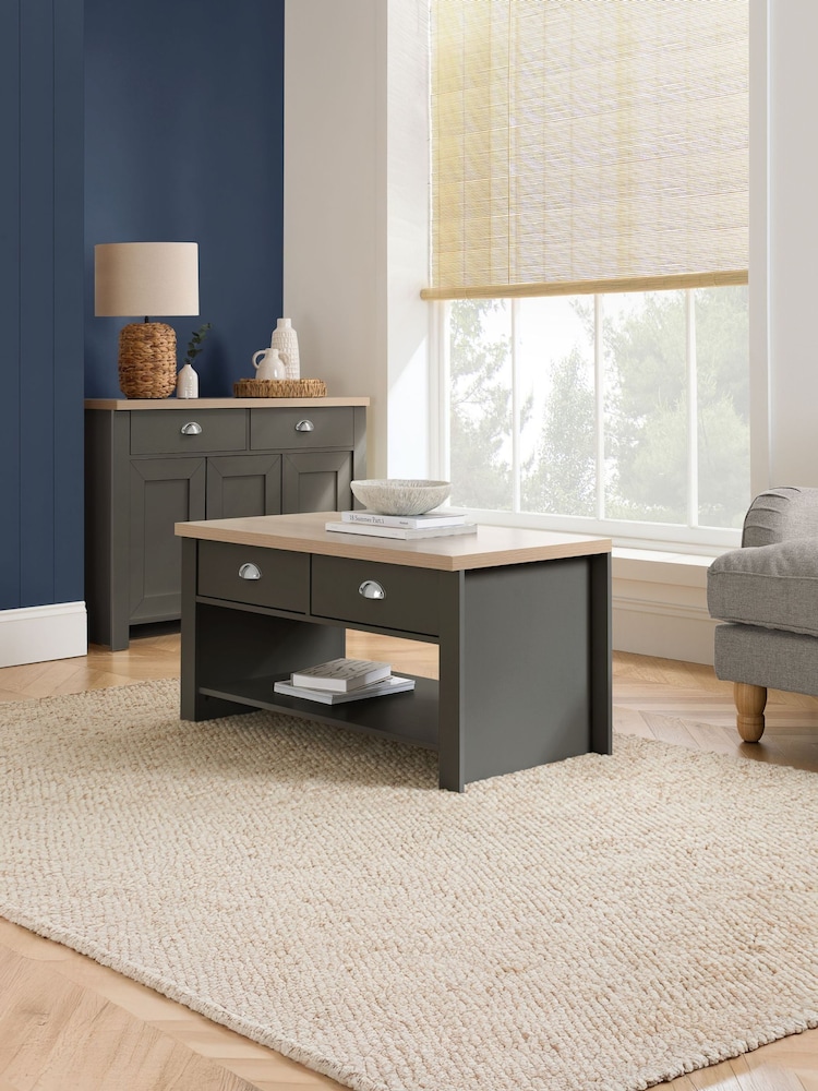 Birlea Dark Grey Highgate 2 Drawer Coffee Table - Image 1 of 5 Birlea Dark Grey Highgate 2 Drawer Coffee Table - Image 1 of 5