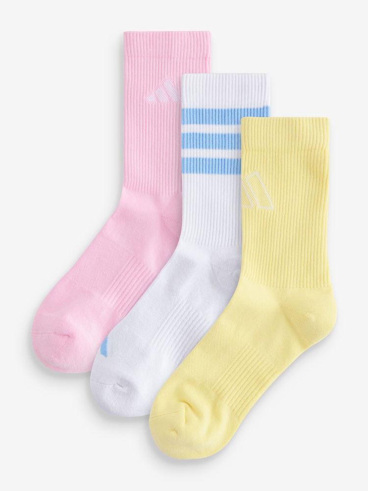 adidas White Logo Socks 3 Pack - Image 1 of 8