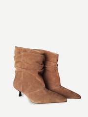 Off The Hook Lottie Suede Slouchy Pointed Toe Kitten Heel Ankle Boots - Slika 1 od 6