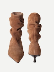 Off The Hook Lottie Suede Slouchy Pointed Toe Kitten Heel Ankle Boots - Slika 4 od 6