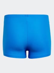 adidas Blue 3 Stripe Swim Shorts - Image 2 of 5
