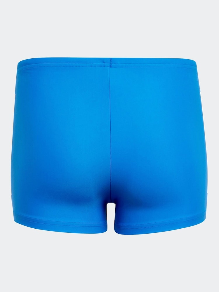 adidas Blue 3 Stripe Swim Shorts - Image 2 of 5