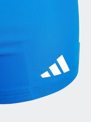 adidas Blue 3 Stripe Swim Shorts - Image 3 of 5
