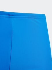 adidas Blue 3 Stripe Swim Shorts - Image 5 of 5