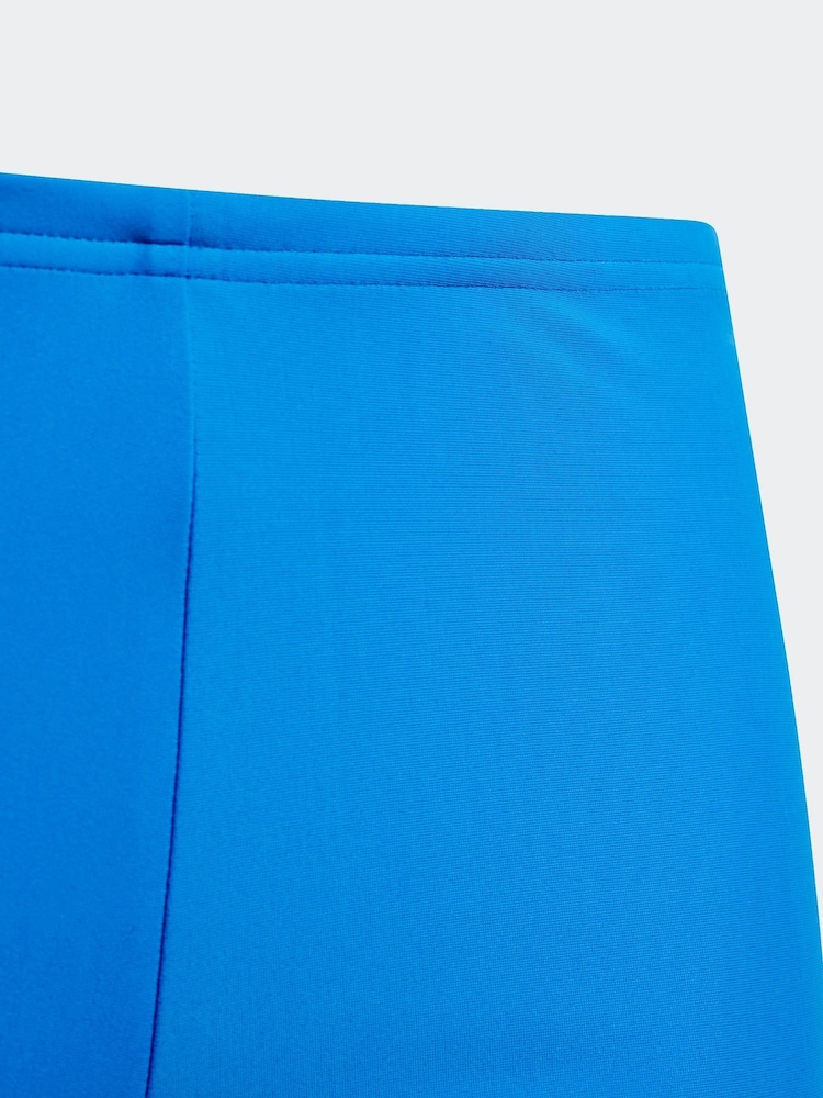 adidas Blue 3 Stripe Swim Shorts - Image 5 of 5