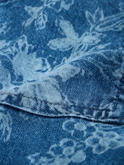 Dark Blue Floral Pull-On Utility Denim Shorts - Image 6 of 6