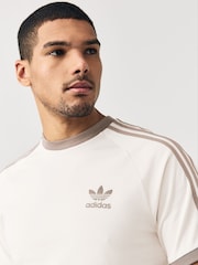 adidas Originals White Adicolor Classics 3-Stripes 100% Cotton T-Shirt - Image 4 of 5