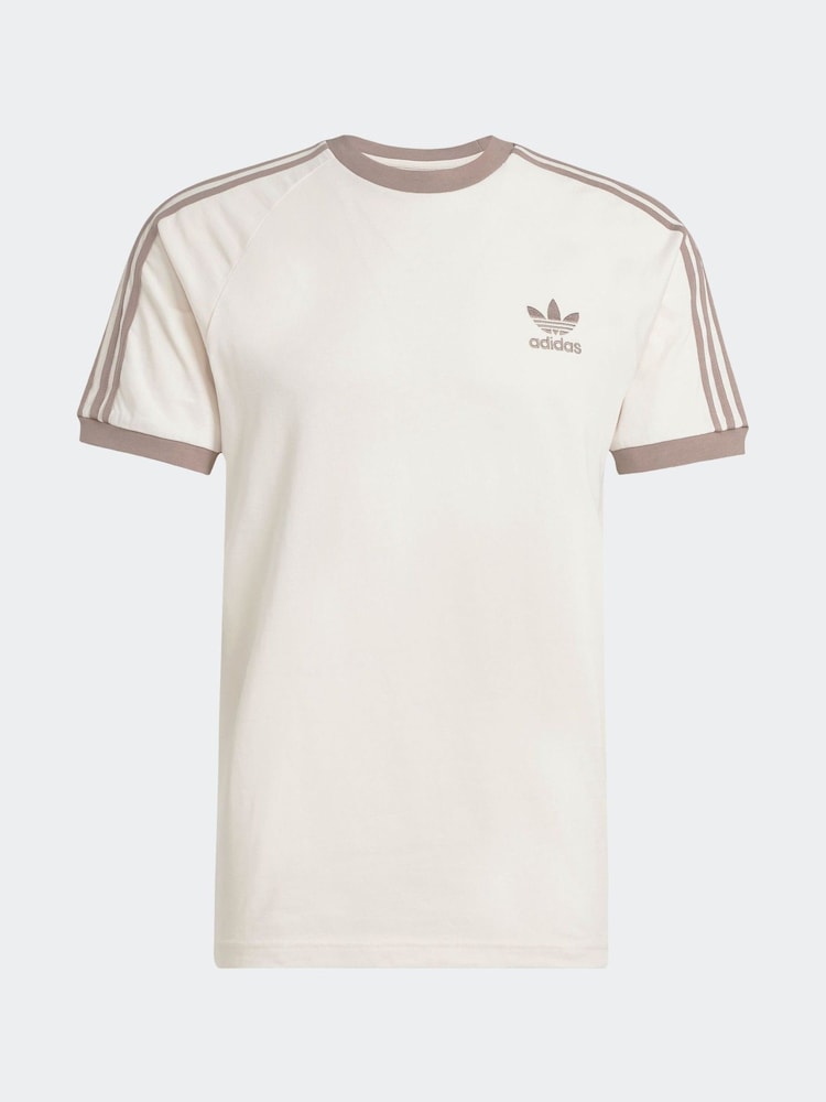 adidas Originals White Adicolor Classics 3-Stripes 100% Cotton T-Shirt - Image 5 of 5