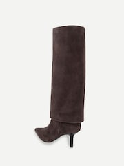 Off The Hook Electra Suede Fold Knee High Boots With Stiletto Heel - Slika 3 od 6