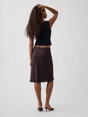 Gap Brown Satin Bias-Cut Skirt - Image 2 of 4