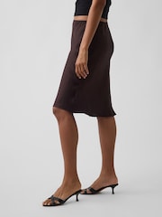 Gap Brown Satin Bias-Cut Skirt - Image 3 of 4
