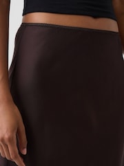 Gap Brown Satin Bias-Cut Skirt - Image 4 of 4