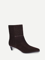 Dunkelbraun - Off The Hook Pheonix Suede Kitten Heel Ankle Boots - Bild 2 von 6