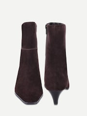 Dunkelbraun - Off The Hook Pheonix Suede Kitten Heel Ankle Boots - Bild 4 von 6