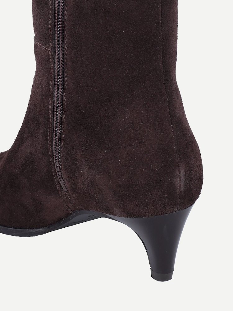 Dunkelbraun - Off The Hook Pheonix Suede Kitten Heel Ankle Boots - Bild 6 von 6