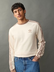 adidas Originals Brown 100% Cotton Adicolor Classics 3-Stripes Long Sleeve Long-Sleeve Top - Image 1 of 5