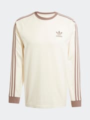 adidas Originals Brown 100% Cotton Adicolor Classics 3-Stripes Long Sleeve Long-Sleeve Top - Image 5 of 5