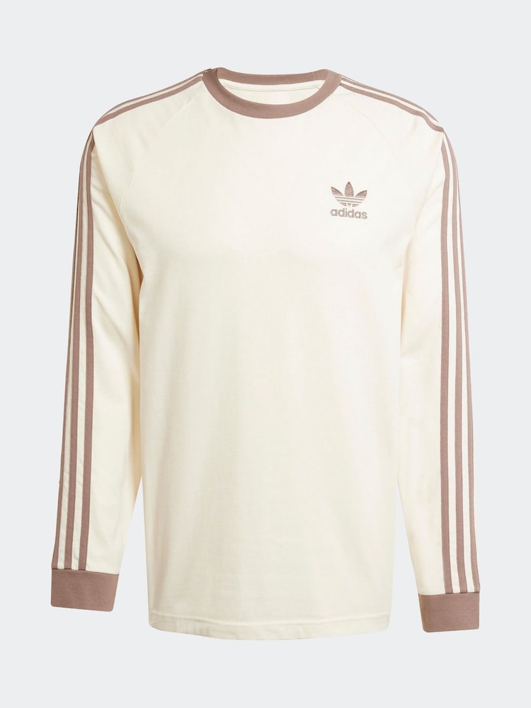 adidas Originals Brown 100% Cotton Adicolor Classics 3-Stripes Long Sleeve Long-Sleeve Top - Image 5 of 5 adidas Originals Brown 100% Cotton Adicolor Classics 3-Stripes Long Sleeve Long-Sleeve Top - Image 5 of 5