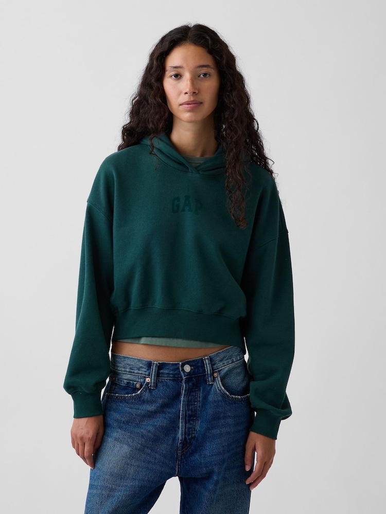 Grün - Gap VintageSoft Cropped Logo Hoodie - Bild 1 von 4