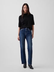 Gap Black CashSoft Mock Neck Elbow-Sleeve Jumper - Image 3 of 4