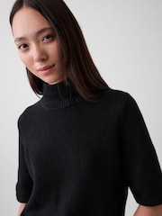 Gap Black CashSoft Mock Neck Elbow-Sleeve Jumper - Image 4 of 4