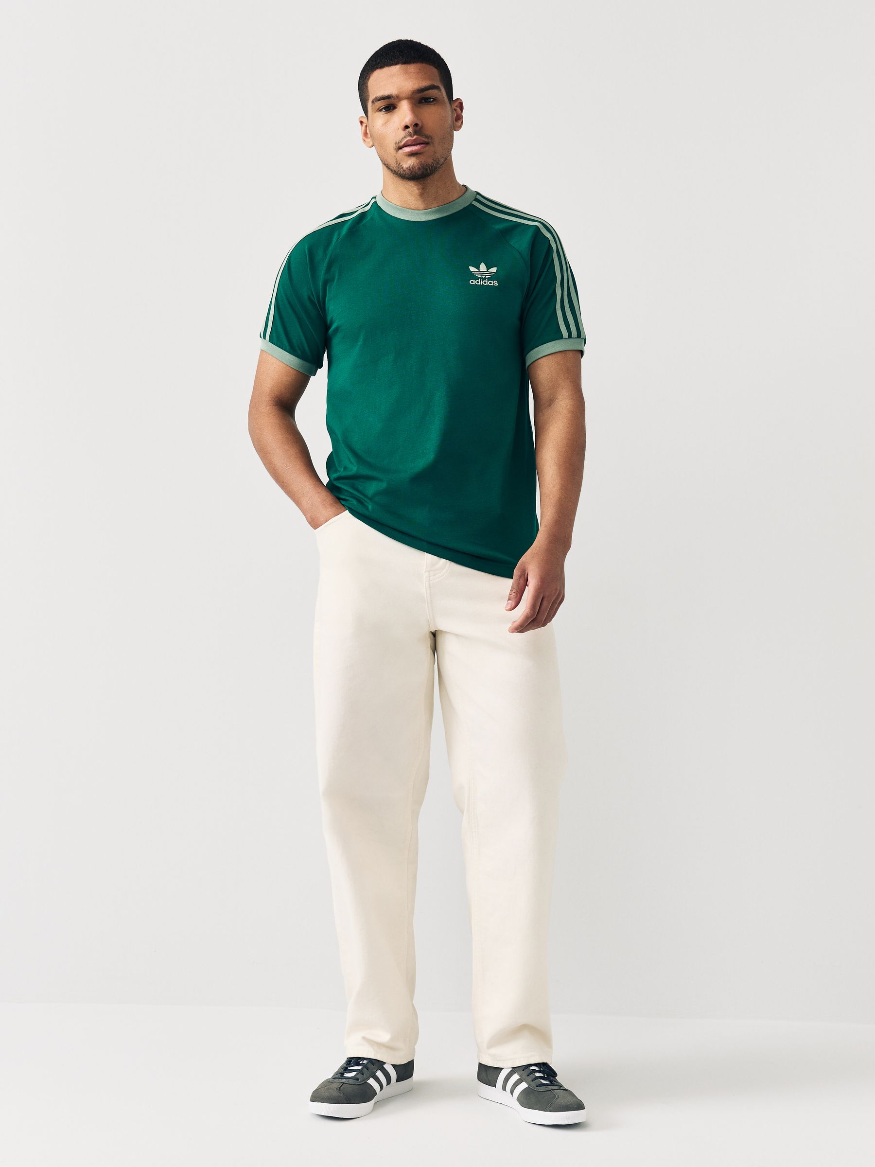 Buy adidas Originals Green Adicolor Classics 3-Stripes T