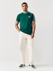 adidas Originals Green Adicolor Classics 3-Stripes T-Shirt - Image 3 of 6