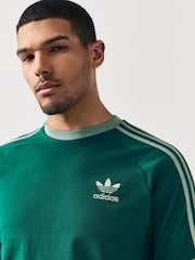 adidas Originals Green Adicolor Classics 3-Stripes T-Shirt - Image 5 of 6