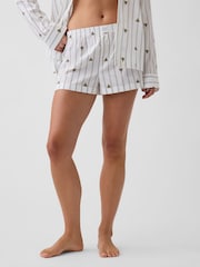 White & Blue Brannan Bear Stripe - Gap Pyjama-Boxershorts aus Popeline - Bild 1 von 5