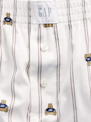 White & Blue Brannan Bear Stripe - Gap Pyjama-Boxershorts aus Popeline - Bild 5 von 5