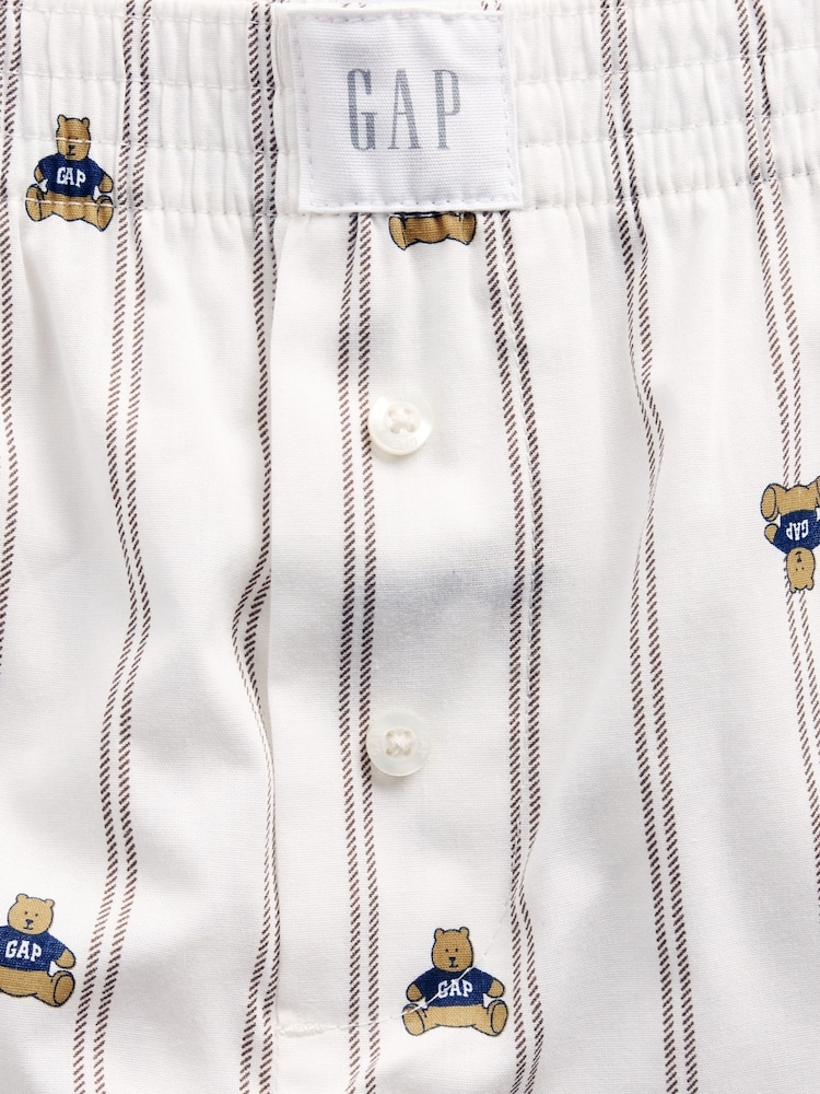 White & Blue Brannan Bear Stripe - Gap Pyjama-Boxershorts aus Popeline - Bild 5 von 5