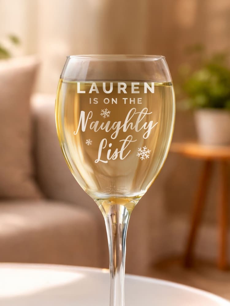 Personalised I'm On The Naughty List Wine Glass by PMC - Image 2 of 3 Personalised I'm On The Naughty List Wine Glass by PMC - Image 2 of 3