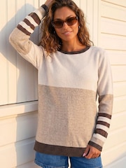 Roman Natural Colour Block Stripe Jumper - Image 1 of 4