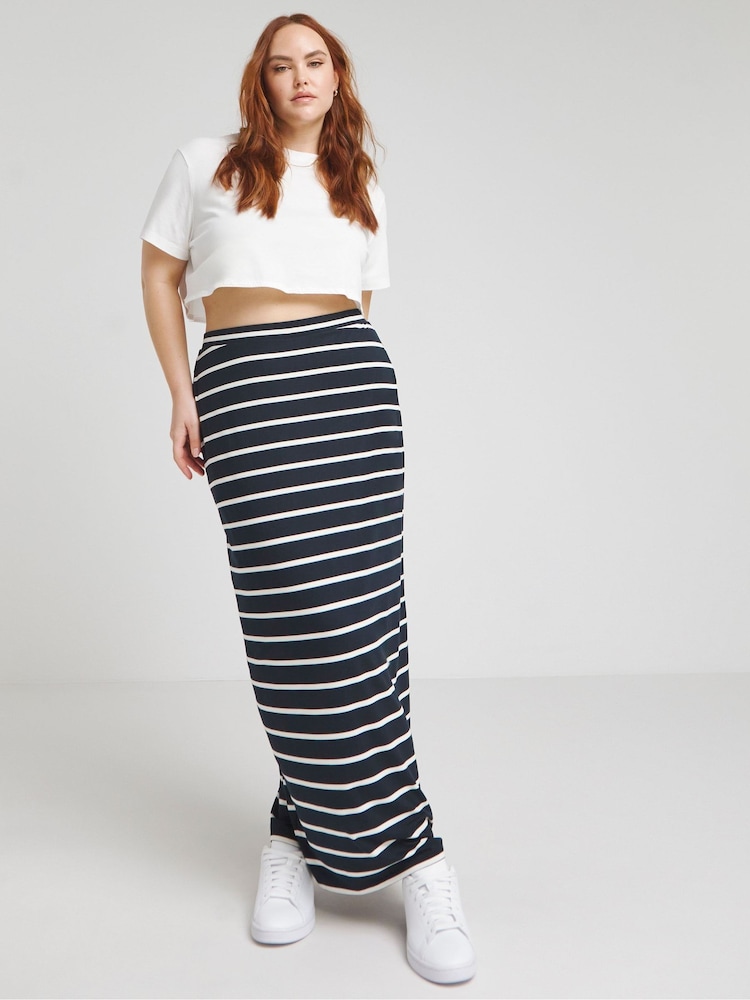 Simply Be Blue Supersoft Maxi Skirt - Image 1 of 4