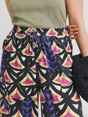 Simply Be Pink Multi Print Satin Wide Leg Trousers - Image 4 of 4