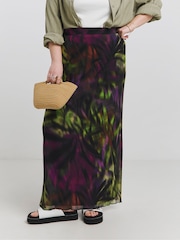 Simply Be Black Mesh Maxi Skirt - Image 1 of 4
