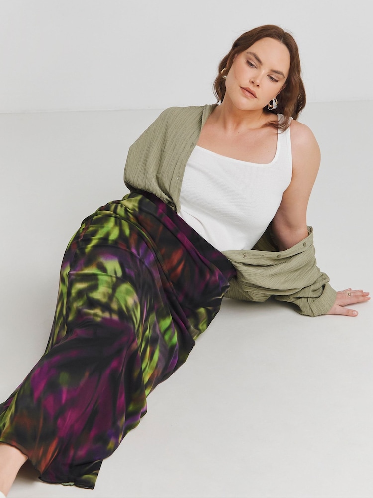 Simply Be Black Mesh Maxi Skirt - Image 2 of 4