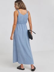 Simply Be Blue Microfibre Midi Dress - Image 2 of 4