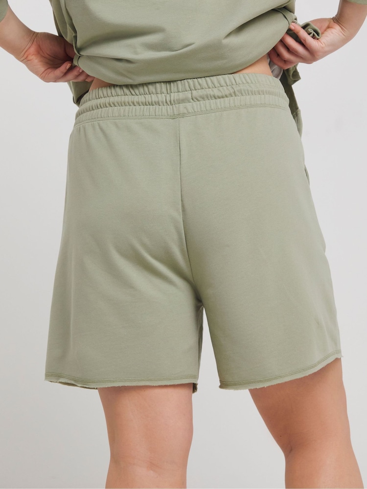 Simply Be Green Distressed 100% Cotton Shorts - Image 2 of 4