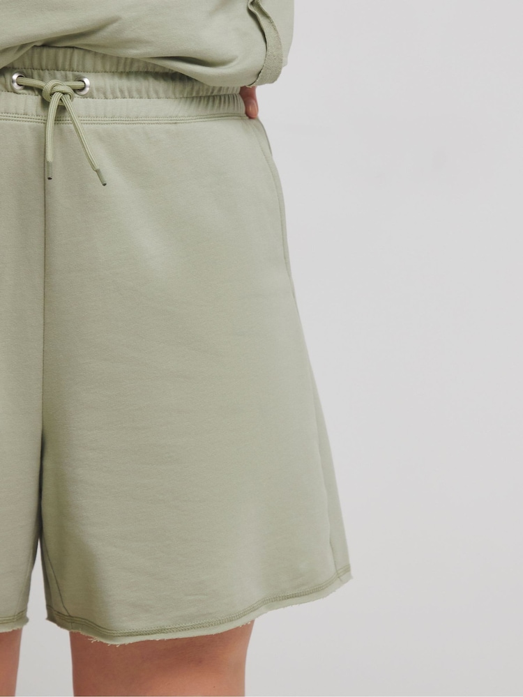Simply Be Green Distressed 100% Cotton Shorts - Image 4 of 4