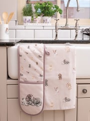 Wrendale Natural Double Oven Glove & Tea Towel Set - Image 1 of 1