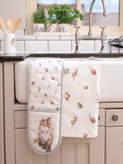 Wrendale Cream Double Oven Glove & Tea Towel Set - Image 1 of 1
