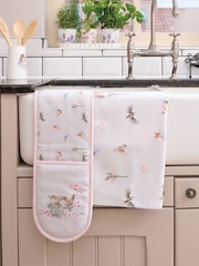 Wrendale Purple Double Oven Glove & Tea Towel Set - Image 1 of 1
