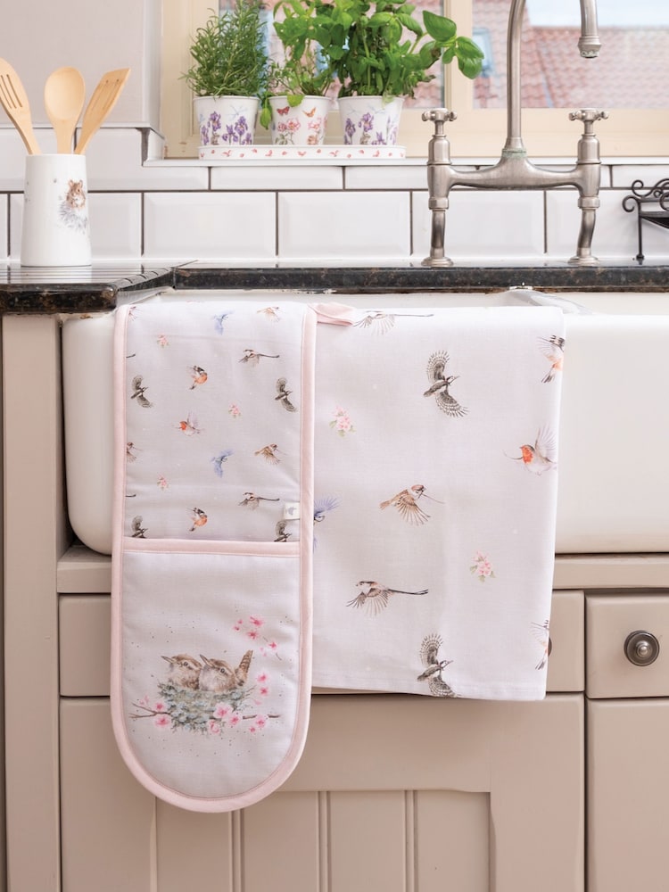 Wrendale Purple Double Oven Glove & Tea Towel Set - Image 1 of 1 Wrendale Purple Double Oven Glove & Tea Towel Set - Image 1 of 1