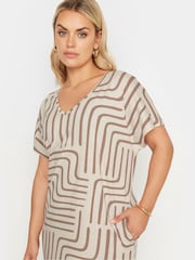 Yours Curve Natural Throw On T-Shirt 100% Cotton Midaxi Dress - Image 3 of 5
