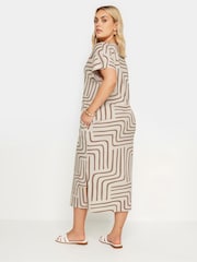 Yours Curve Natural Throw On T-Shirt 100% Cotton Midaxi Dress - Image 4 of 5